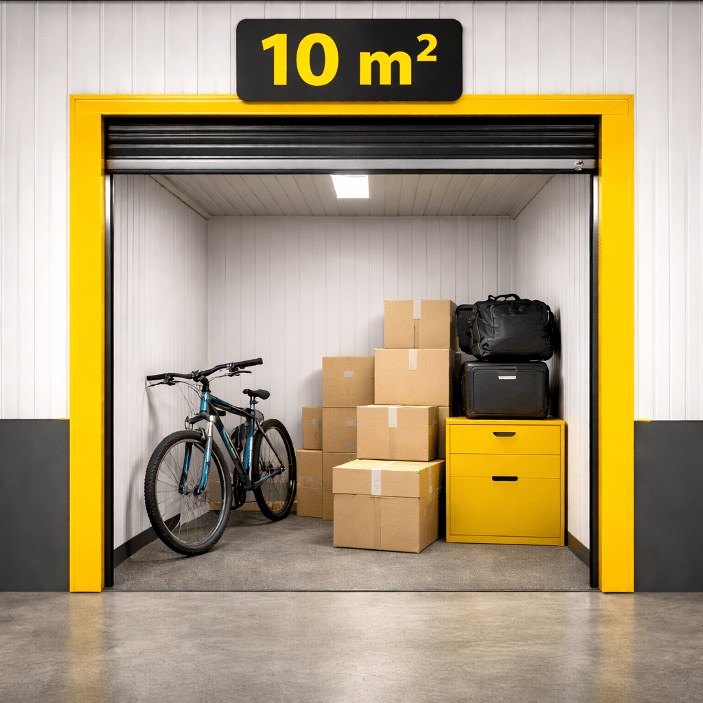 10 square metre self storage unit in Cyprus suitable for bicycles boxes and personal storage