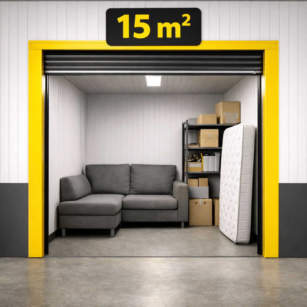 15 square metre self storage unit in Cyprus ideal for furniture appliances and medium storage needs